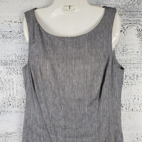 Carlisle New York Sheath Sleeveless Linen Blend Pleated Hem Midi Dress Size 8 - Picture 2 of 13